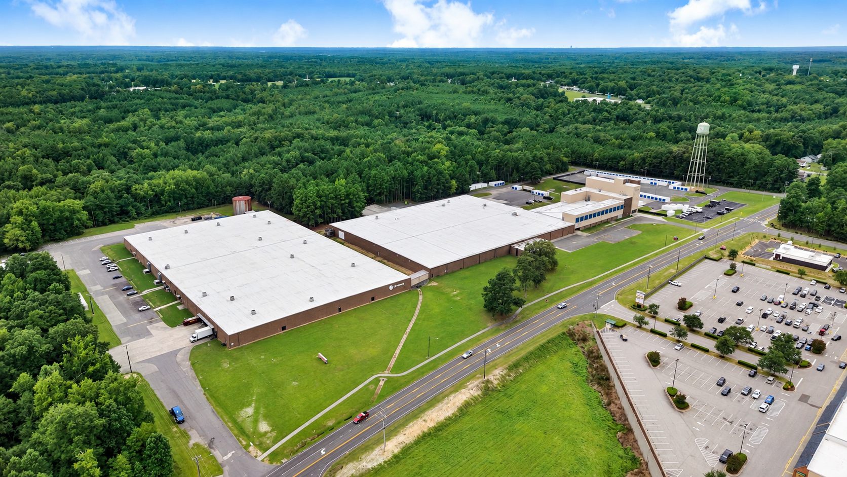 Aerial view of Creedmoor Business Park